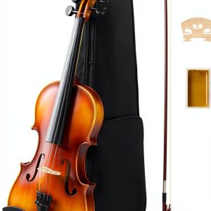 Glarry GV104 3/4 Acoustic Violin Natural Satin Matte Linden Wood-0