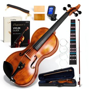 AKLOT 4/4 Violin Full Size Spruce Wood-0