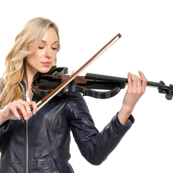 Vangoa Electric Violin 4/4 Student Model Black Solid Maple Body-2