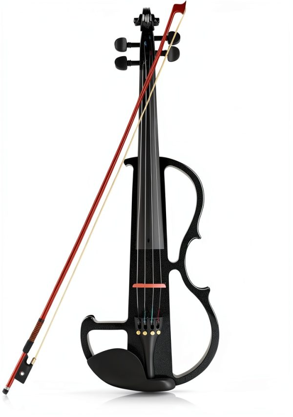 Vangoa Electric Violin 4/4 Student Model Black Solid Maple Body-0