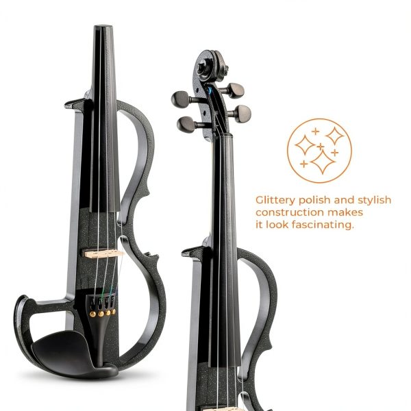 Vangoa Electric Violin 4/4 Student Model Black Solid Maple Body-3