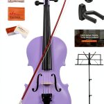ADM 1/4 Violin Purple Basswood Acoustic Violin with Hard Case-0